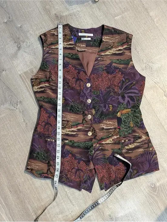 Vintage Anne Pinkerton Tribal Landscape Print Vest - Picture 8 of 8